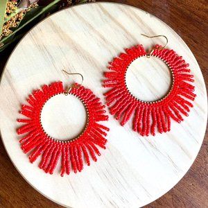 MADE TO ORDER! Handmade Beaded Hoop Earrings